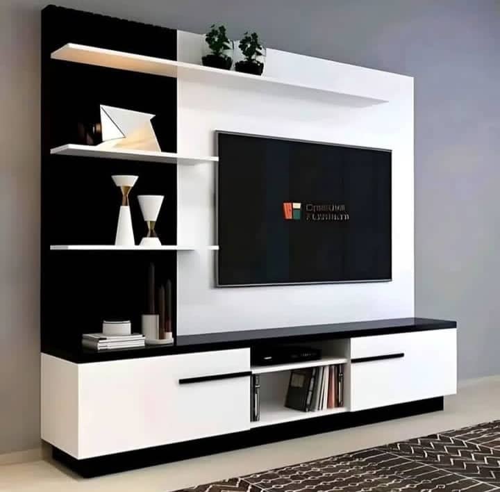 Monaco High-Gloss Monochrome Entertainment Wall
